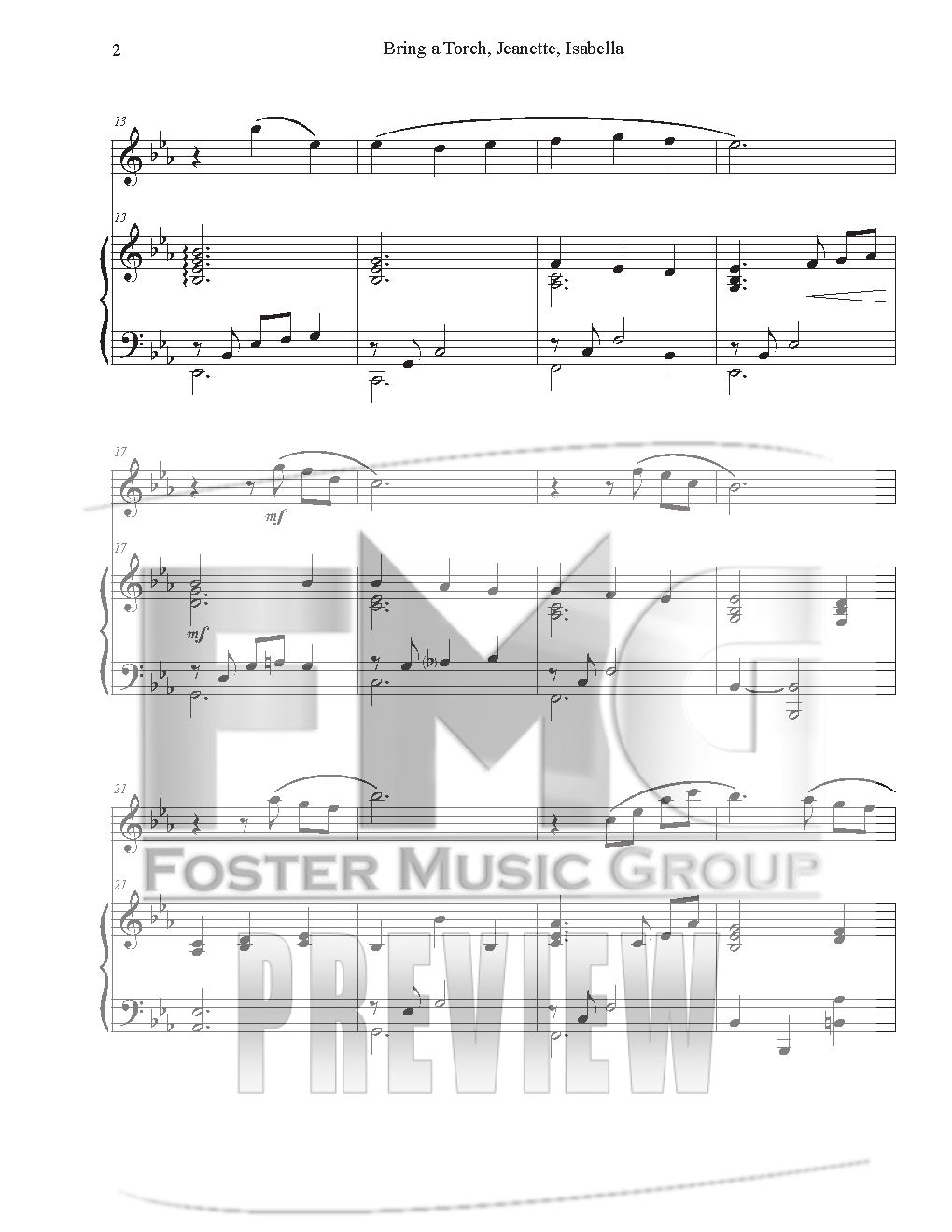 Bring A Torch, Jeanette, Isabella (Instrumental Duet)