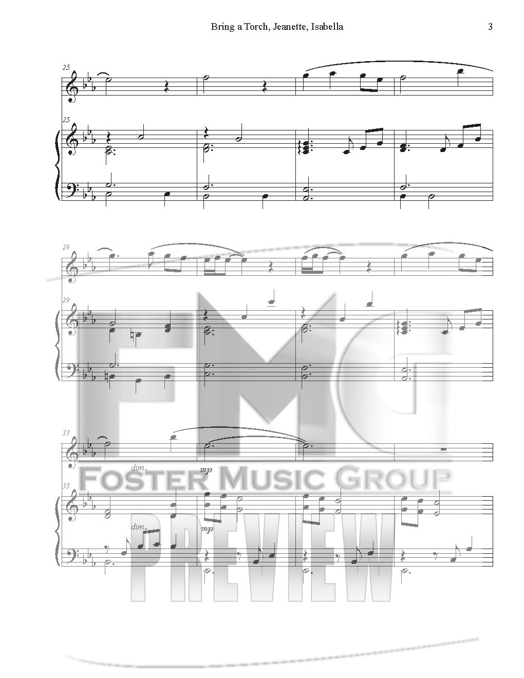Bring A Torch, Jeanette, Isabella (Instrumental Duet)