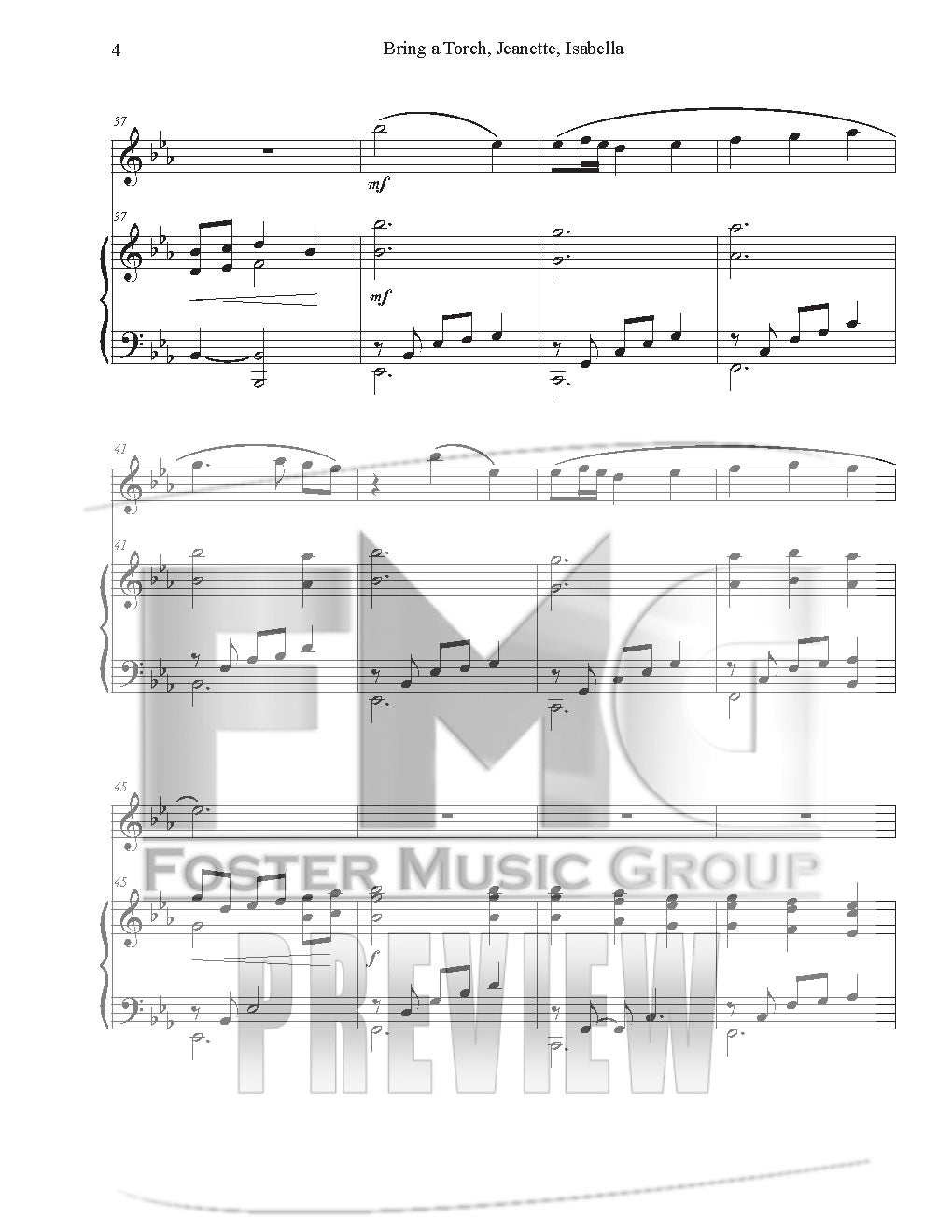 Bring A Torch, Jeanette, Isabella (Instrumental Duet)