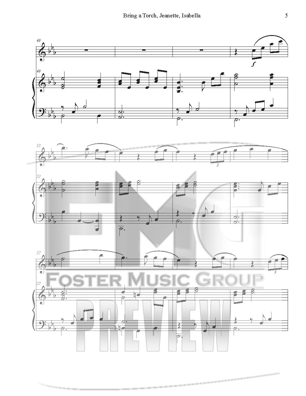Bring A Torch, Jeanette, Isabella (Instrumental Duet)