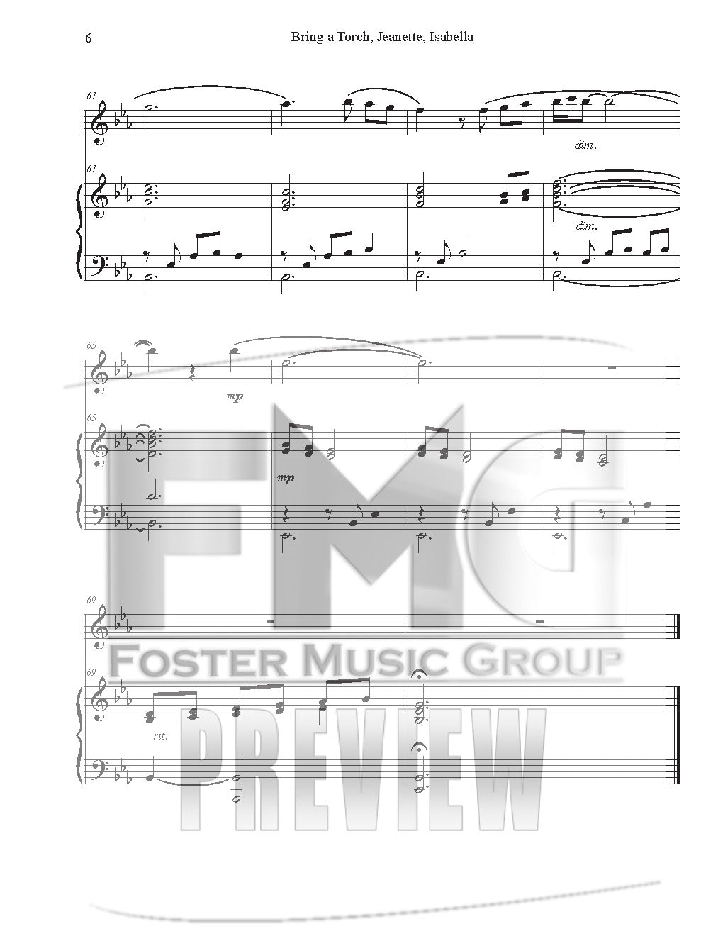 Bring A Torch, Jeanette, Isabella (Instrumental Duet)
