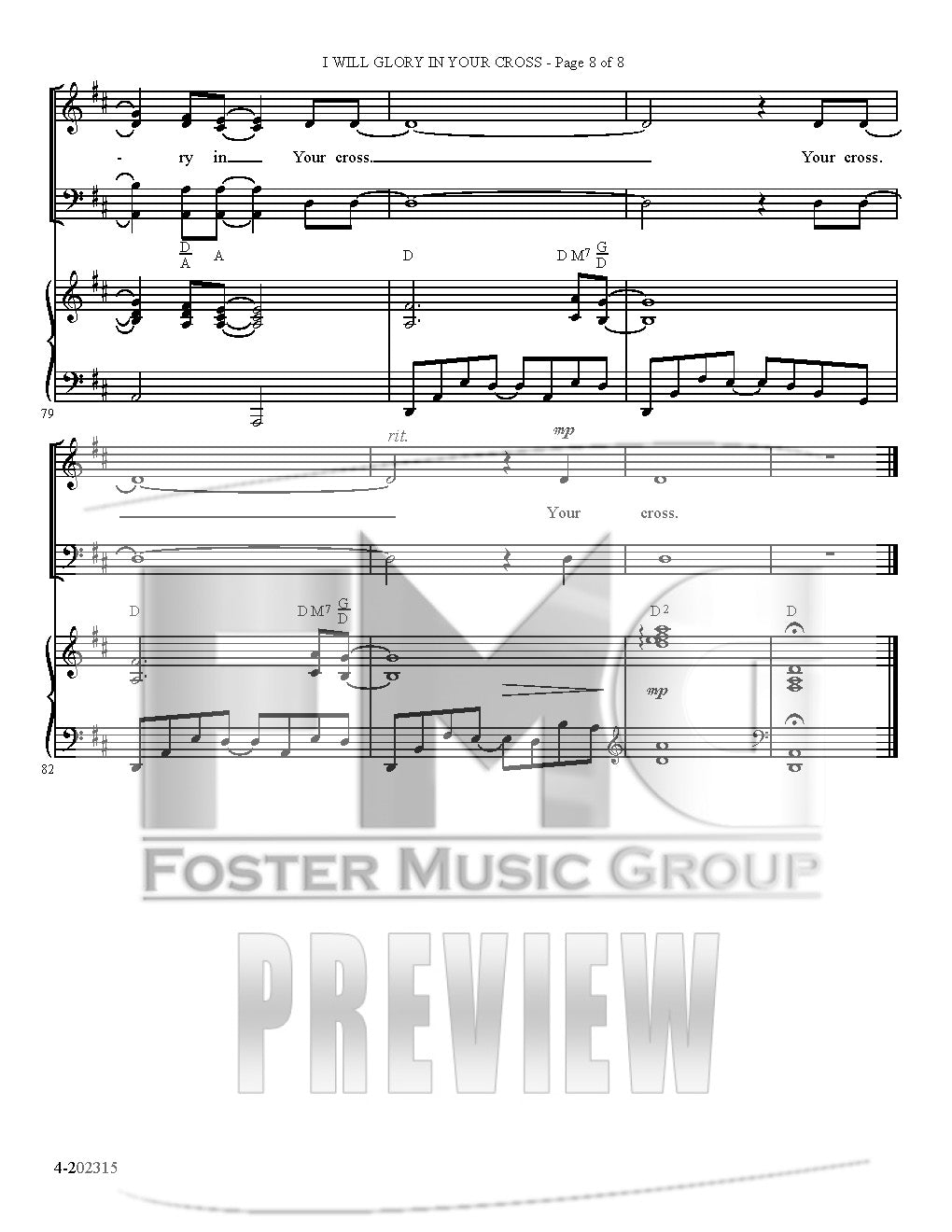 I Will Glory In Your Cross