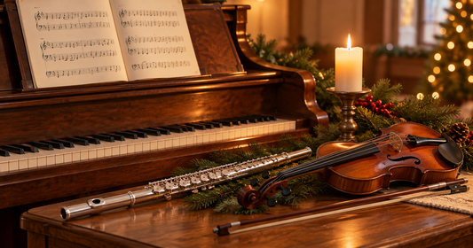 Flute and Piano with Christmas sheet music